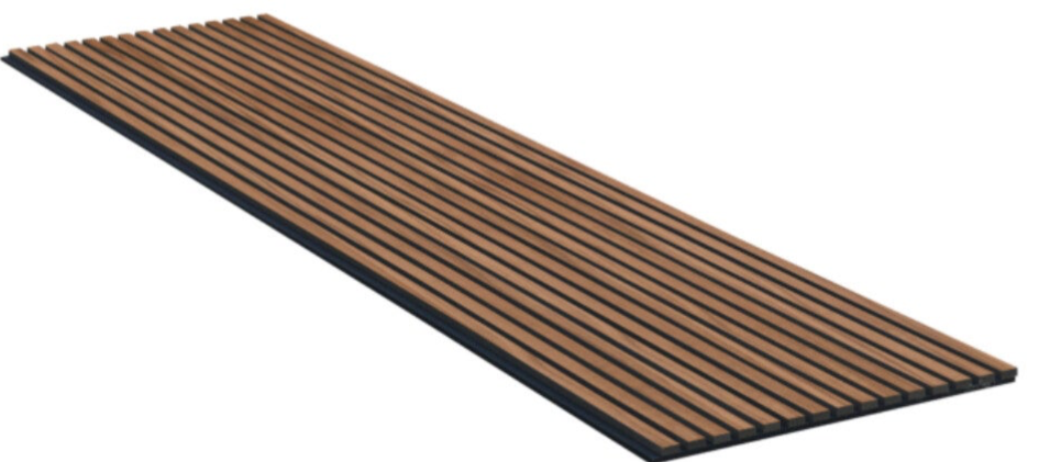 Akoestische Wandpaneel Mokka | Houten Akupanel | 270x60 cm | driezijdig gefineerd