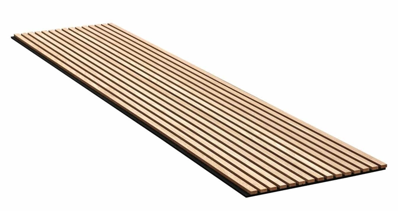 Akoestische Wandpaneel Naturel Eiken | Houten Akupanel | 270x60 cm | driezijdig gefineerd