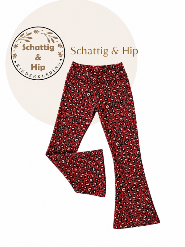 Flared panterprint bordeaux