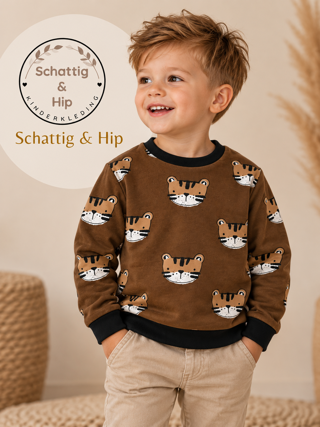 Sweater tijgerkoppen