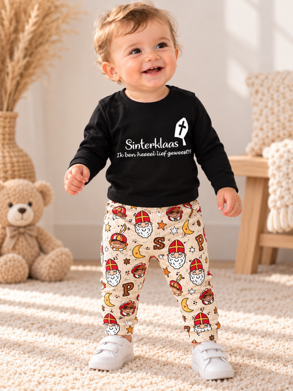 Longsleeve sinterklaas ik ben heel lief geweest zwart