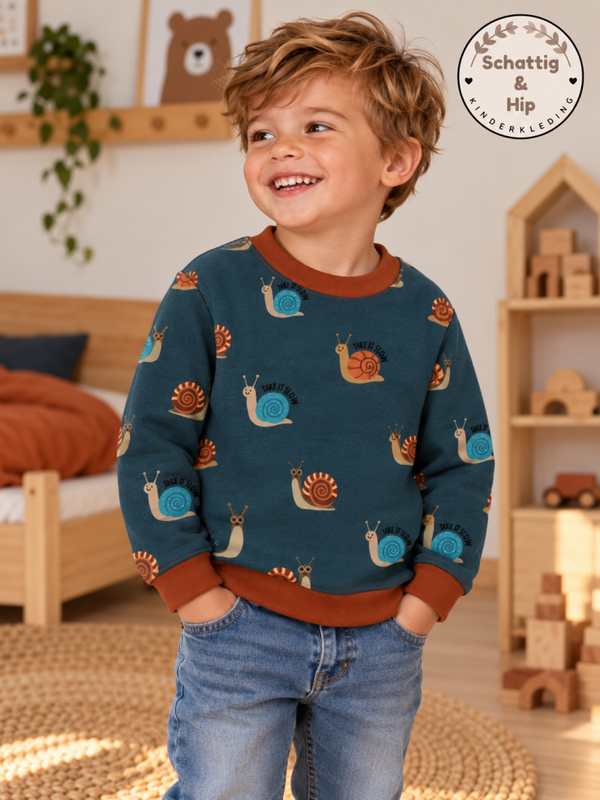 Sweater slakken petrol