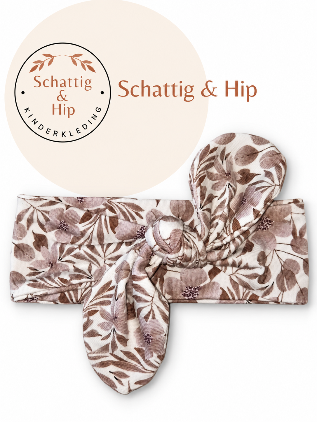 Haarband taupe bloem