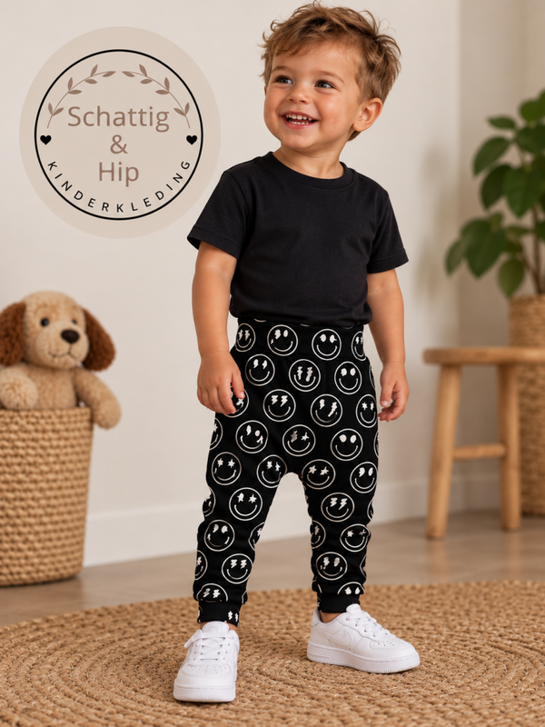 Broekje smileys zwart