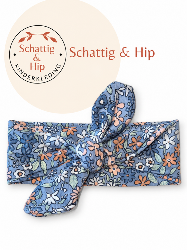 Haarband blauwe bloemen