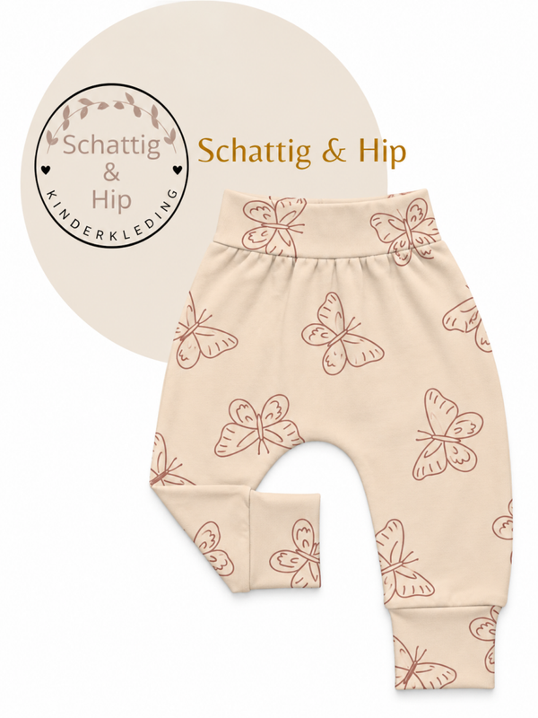 Broekje vlinders beige