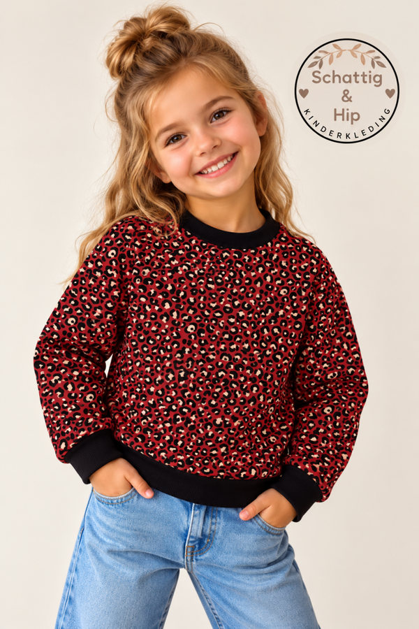 Sweater panterprint bordeaux