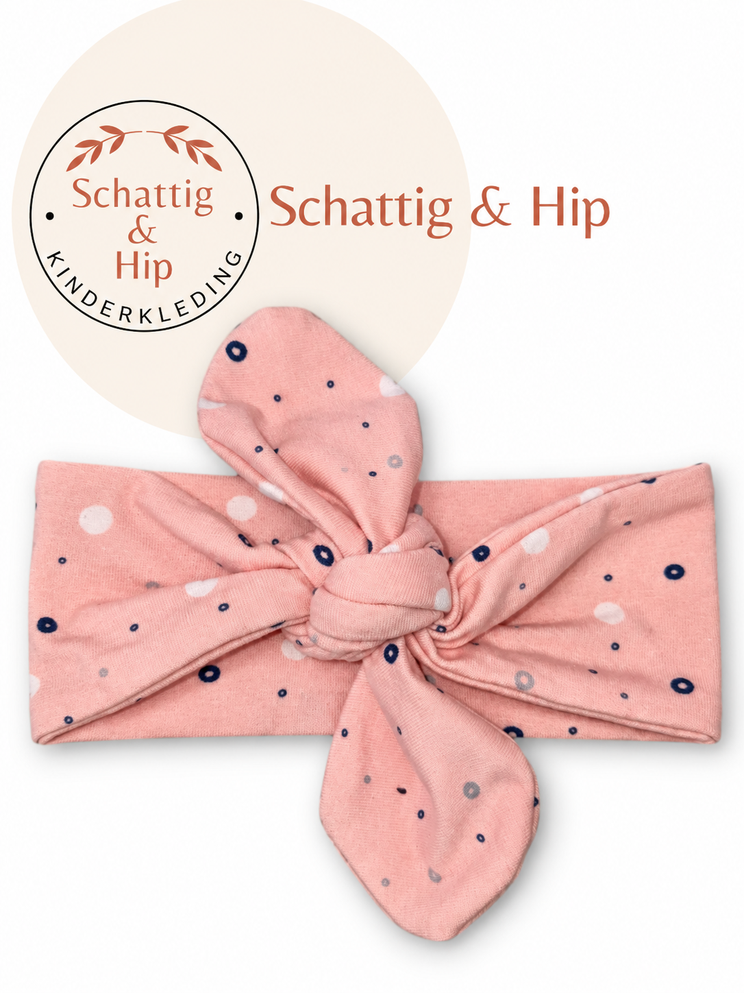 Haarband roze stippen