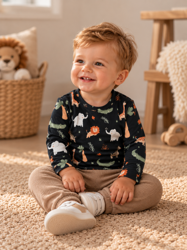 Longsleeve safaridieren lichtzwart