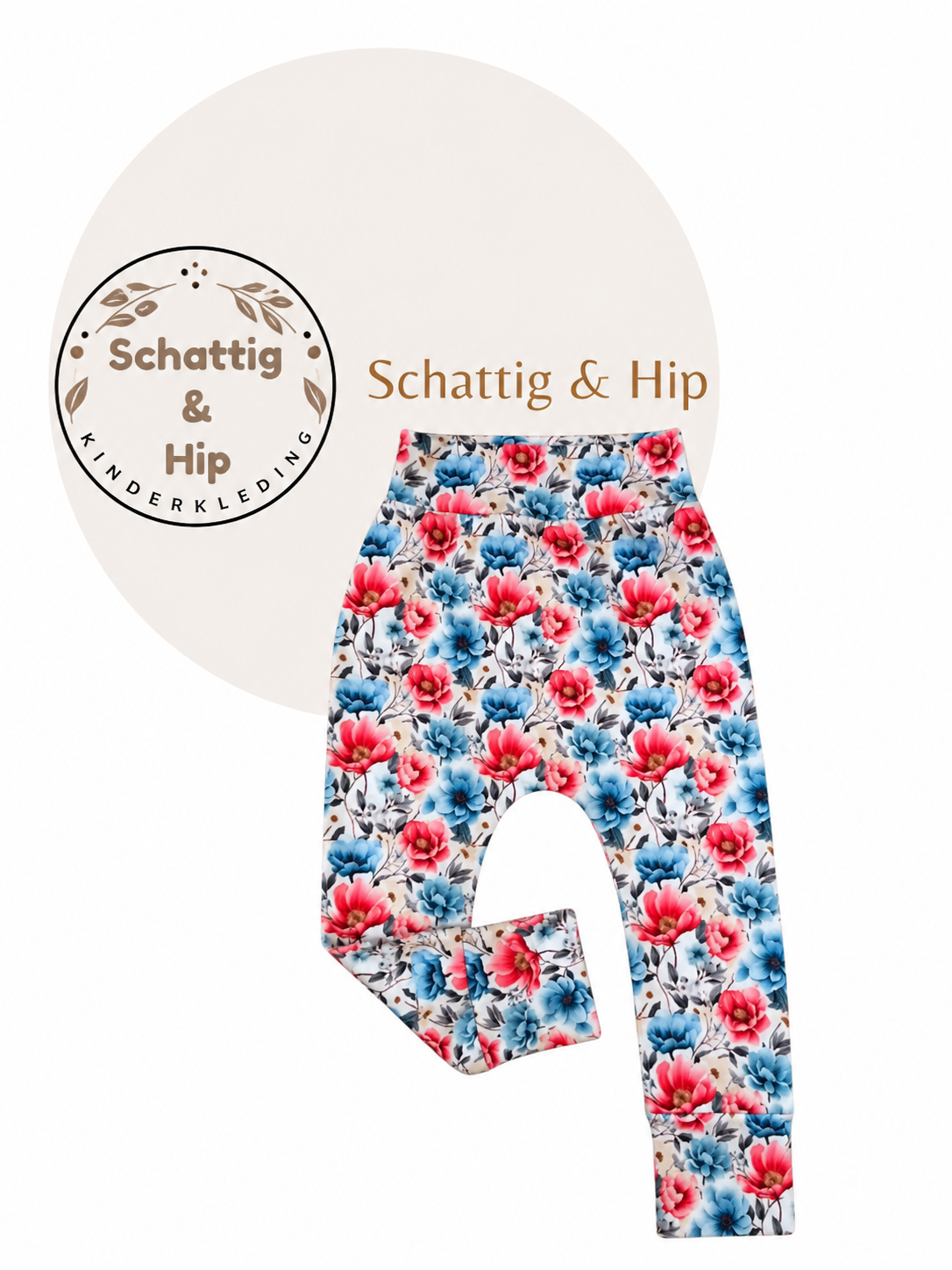Bloemen rood/blauw