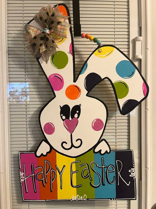Rainbow Bunny Door Hanger