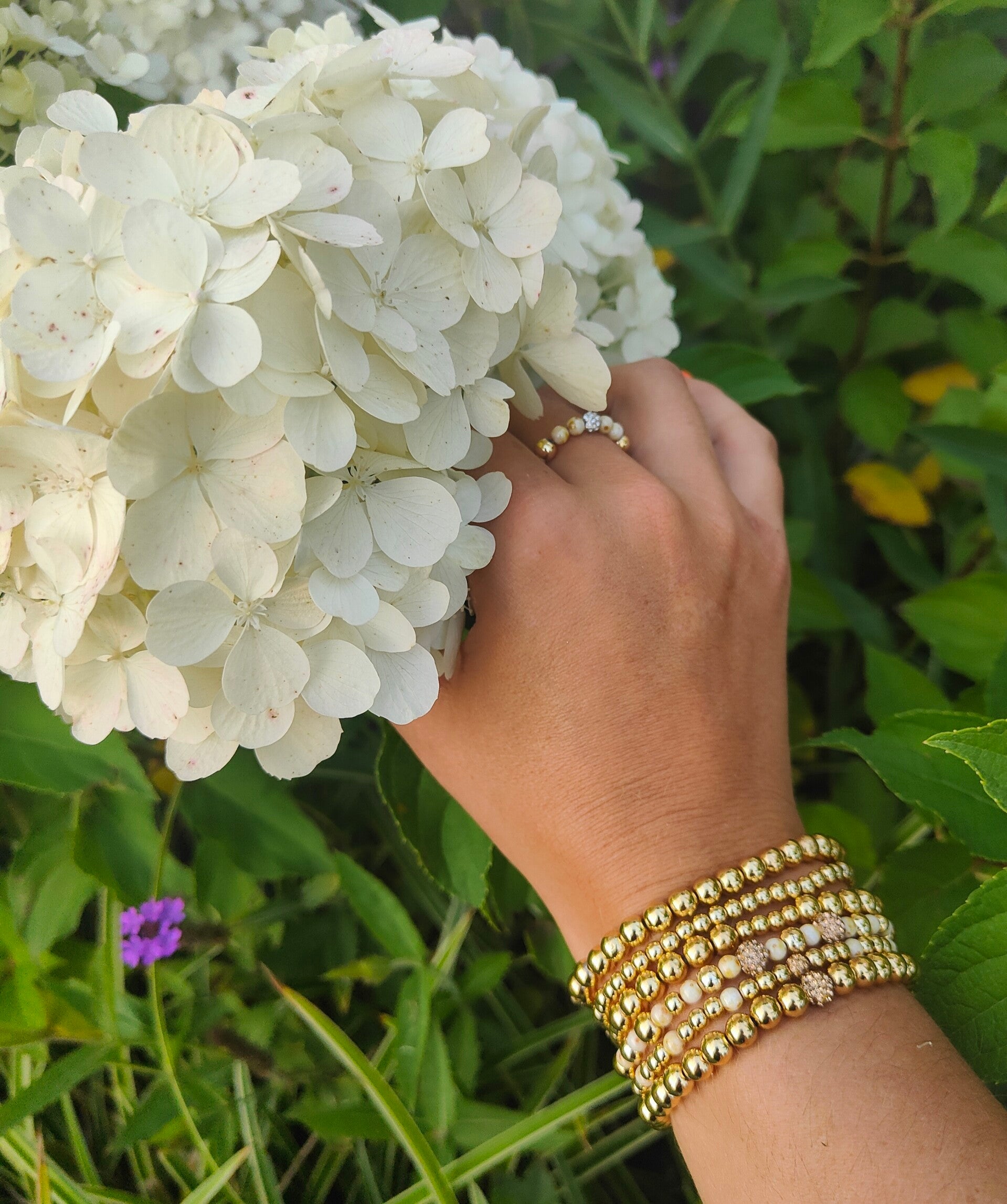 18K gold filled kralenarmband 6mm