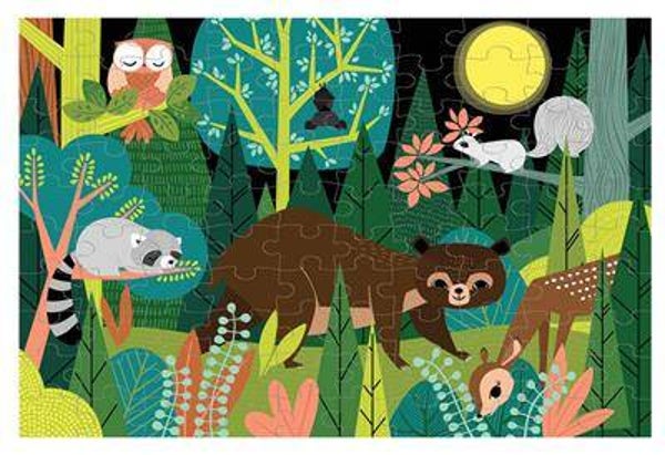 Mudpuppy | Magische puzzel Glow in the dark - In het bos