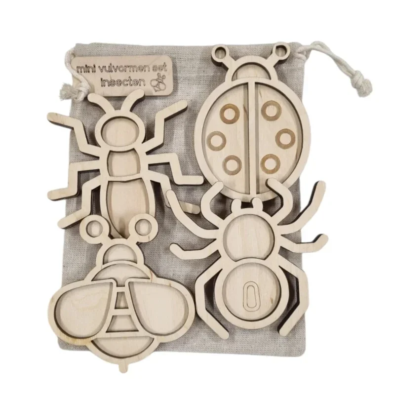 KIDDI | Mini houten vulvormen - Insecten