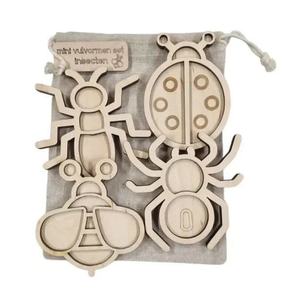 KIDDI | Mini houten vulvormen - Insecten