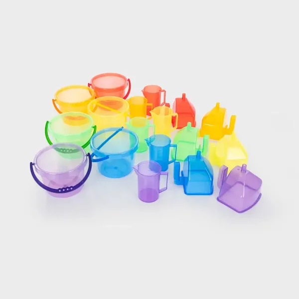 Lijstje Lucas | Tickit | Set trechters, emmers en kannen - regenboog