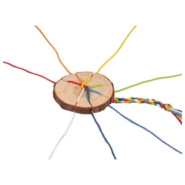 Lijstje Loà Mae | Goki | knoophoutschijf vlechtschijf -  Houten schijf vlechten, scoobidoe - knutselen en creatief