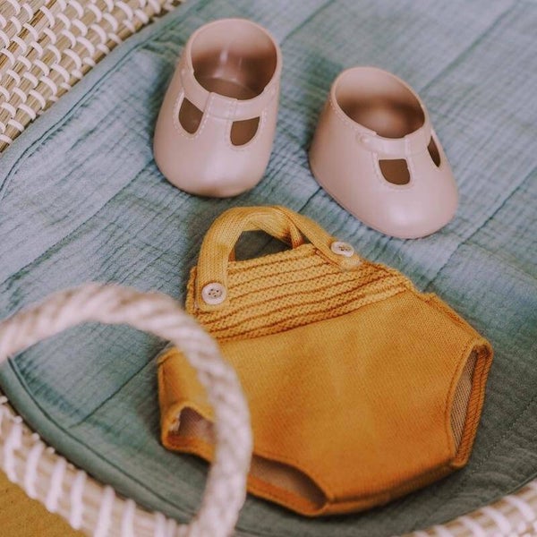 Olli Ella | Dinkim Doll Romper - Mustard Geel