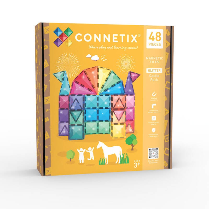 Connetix | Lijstje Loà Mae | Castle Glitter Pack Kasteel glitter - 48 stuks