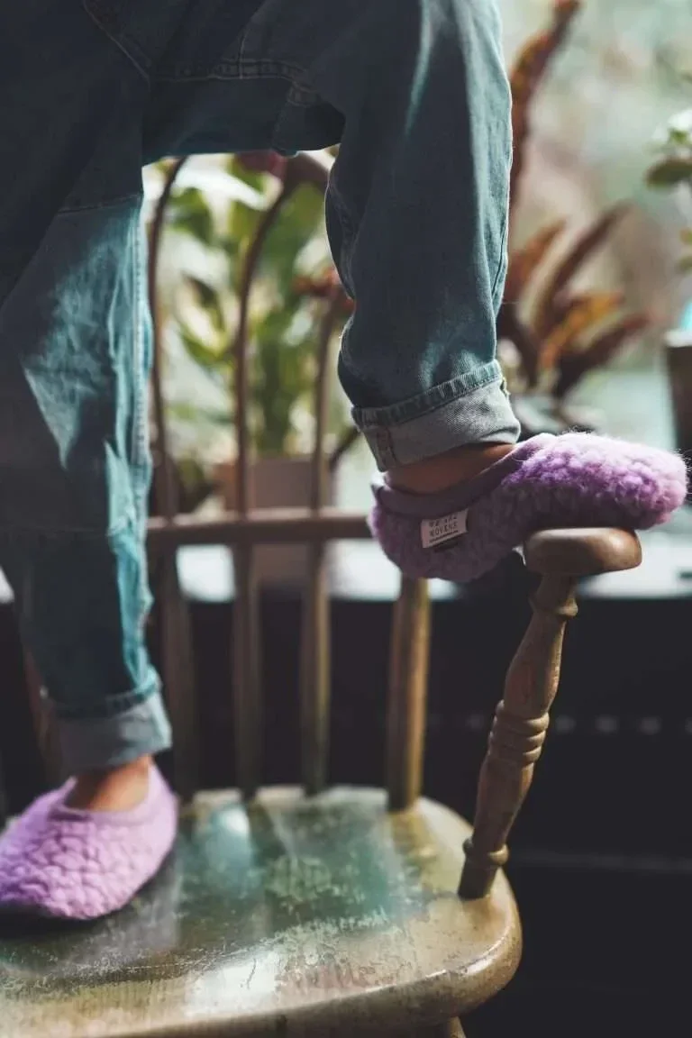 We Are Wovens | Wollen sloffen ballerina - kids - Lila