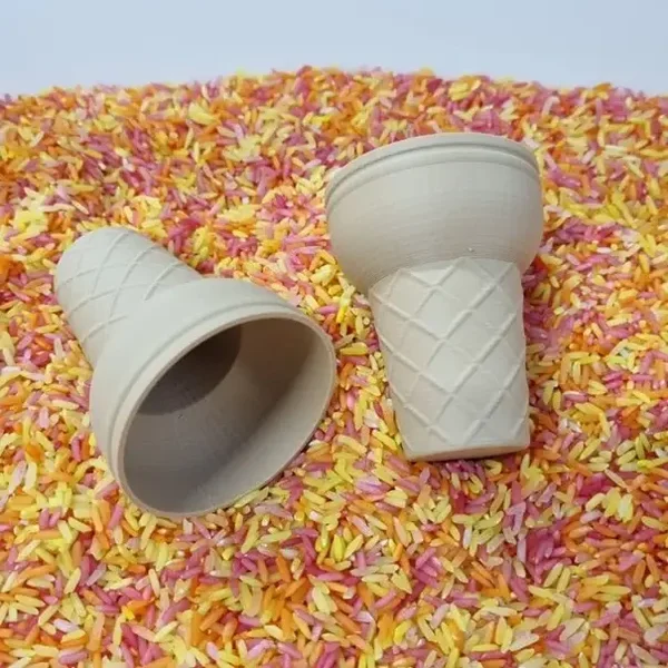 KIDDI | ijshoorntjes 2x ijs ijsjess met platte punt PLA