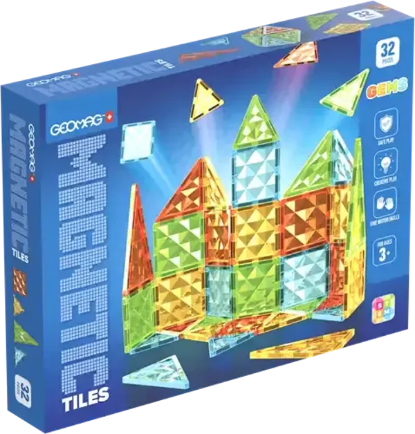 Geomag | Magnetische tegels Gems 32 stuks