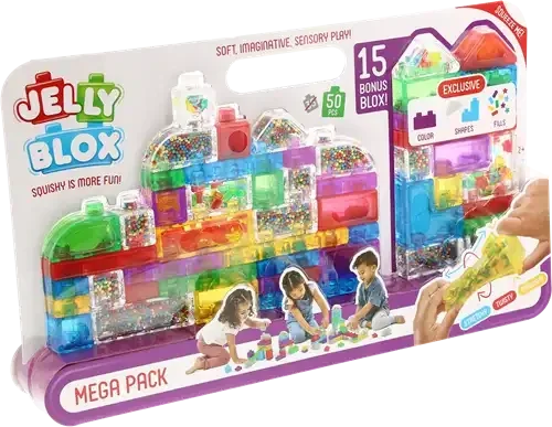 Jelly Blox - Mega Pack - Zachte Sensorische Bouwblokken (50-delige set)