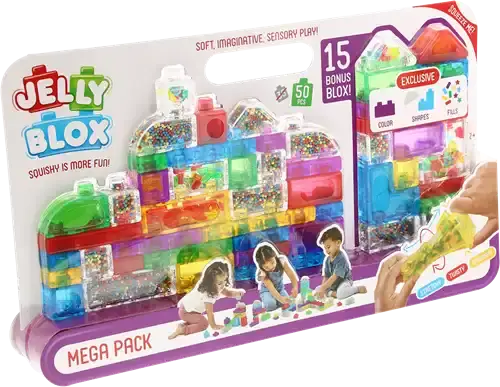 Lijstje Haeven | Jelly Blox - Mega Pack - Zachte Sensorische Bouwblokken (50-delige set)