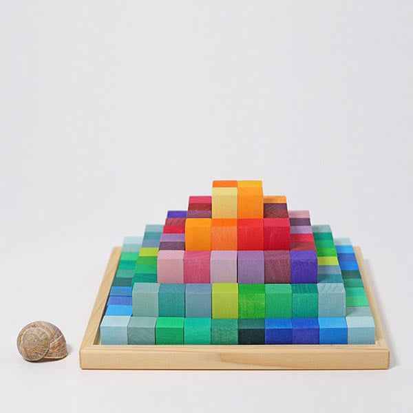 GRIMM'S | Blokkenpiramide regenboog klein
