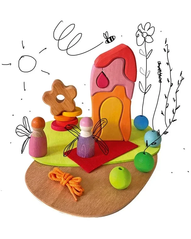 Grimm's | Speelset - Small World Play - Bloemenweide