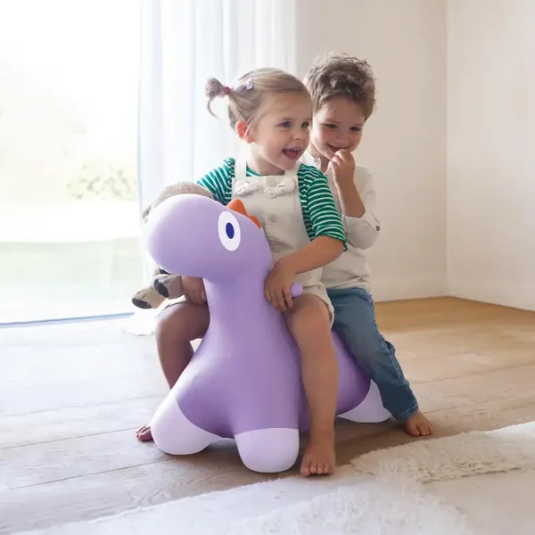 QUUT | Hoppi Dino - Skippy stuiterbal dino - Paars/blauw/groen