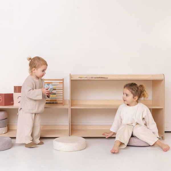 Jindl | Houten montessori speelgoedkast - naturel, laag