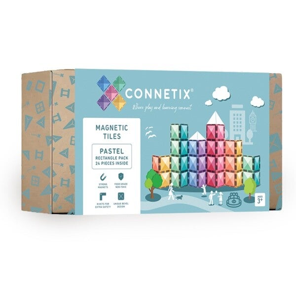 Connetix Tiles | Pastel Rectangle Pack EU - 24 Stuks