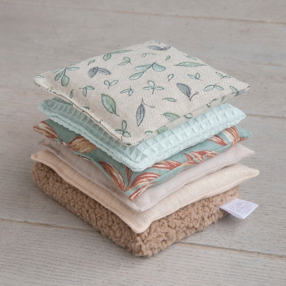 Little Botanic Label | Set Dusty Green - Sensorische Pittenzakjes - 6 stuks