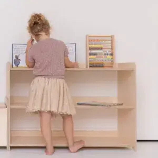 Jindl | Houten montessori speelgoedkast - naturel, hoog