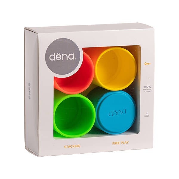 Dëna | Silicone Stapeltoren neon - 4 stuks