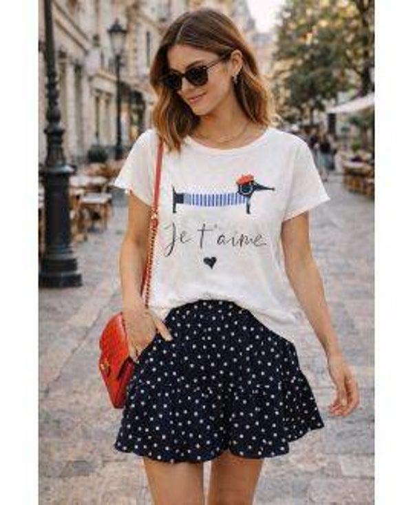 T-SHIRT COTON IMPRIME JE T'AIME