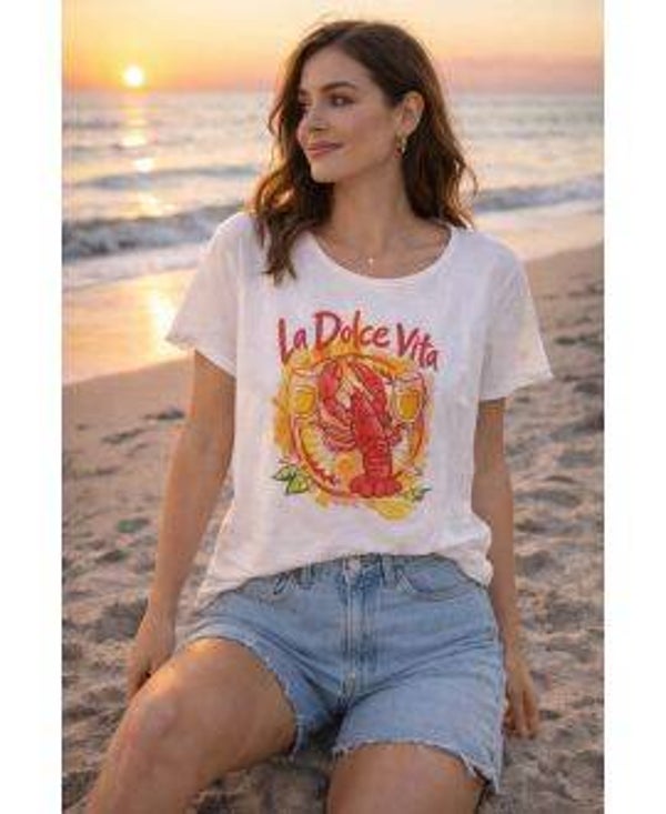 T-SHIRT COTON IMPRIME LA DOLCE VITE