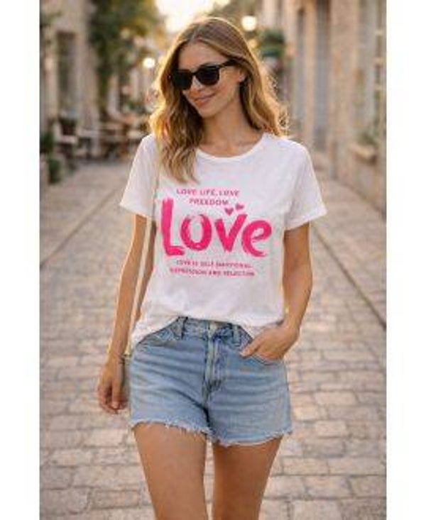 T-SHIRT COTON IMPRIME LOVE