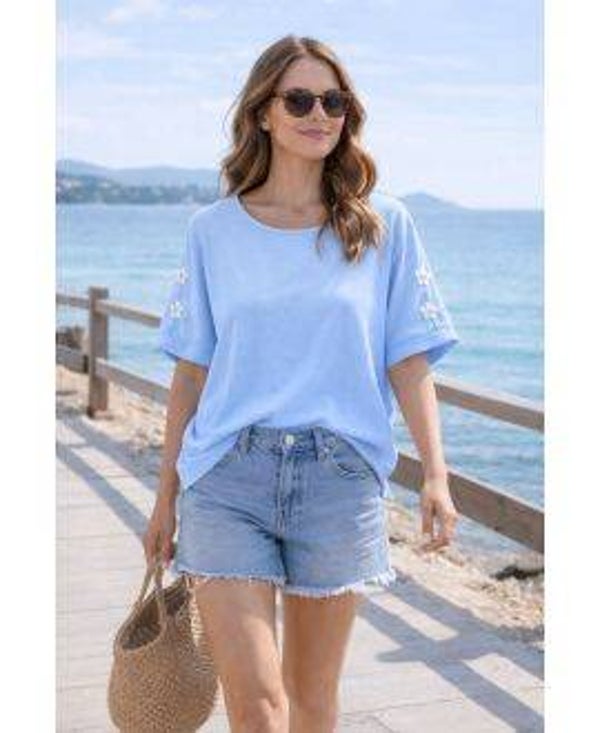 TOP AMPLE A MANCHES FANTAISIE