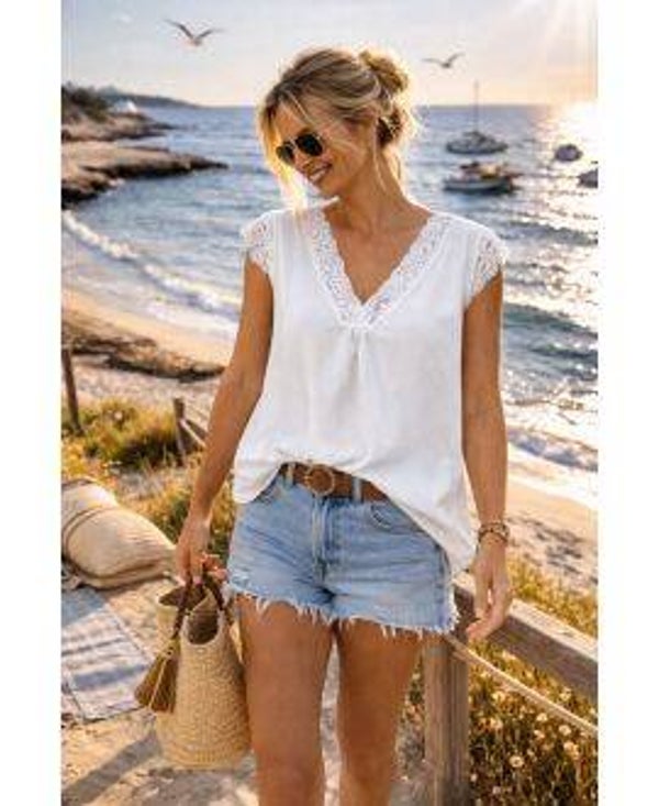 TOP OVERSIZE CARACO DENTELLE