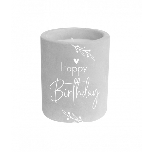 Cement candle - Happy Birthday