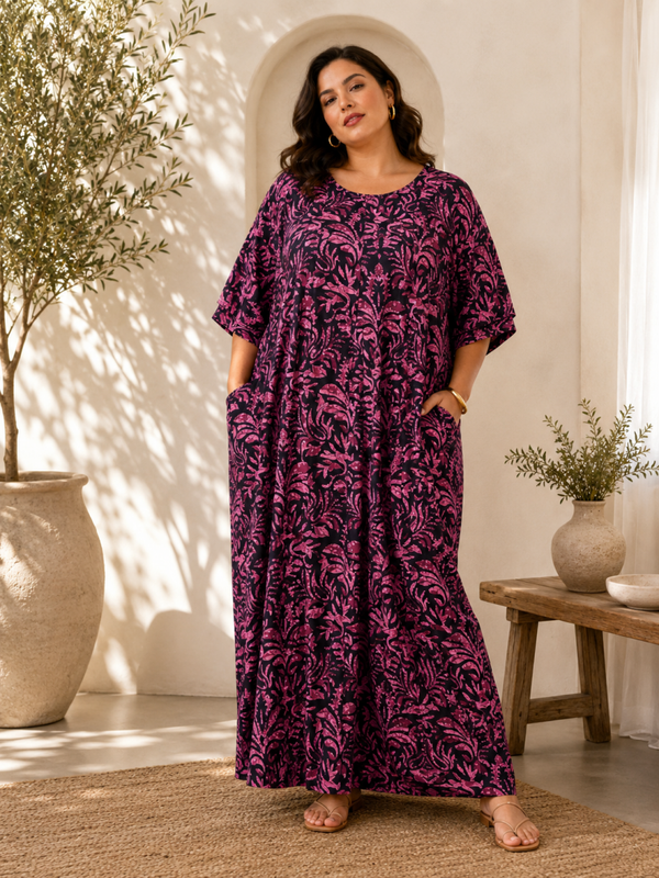 Oversize Vestito lungo con tasche in cotone 100%