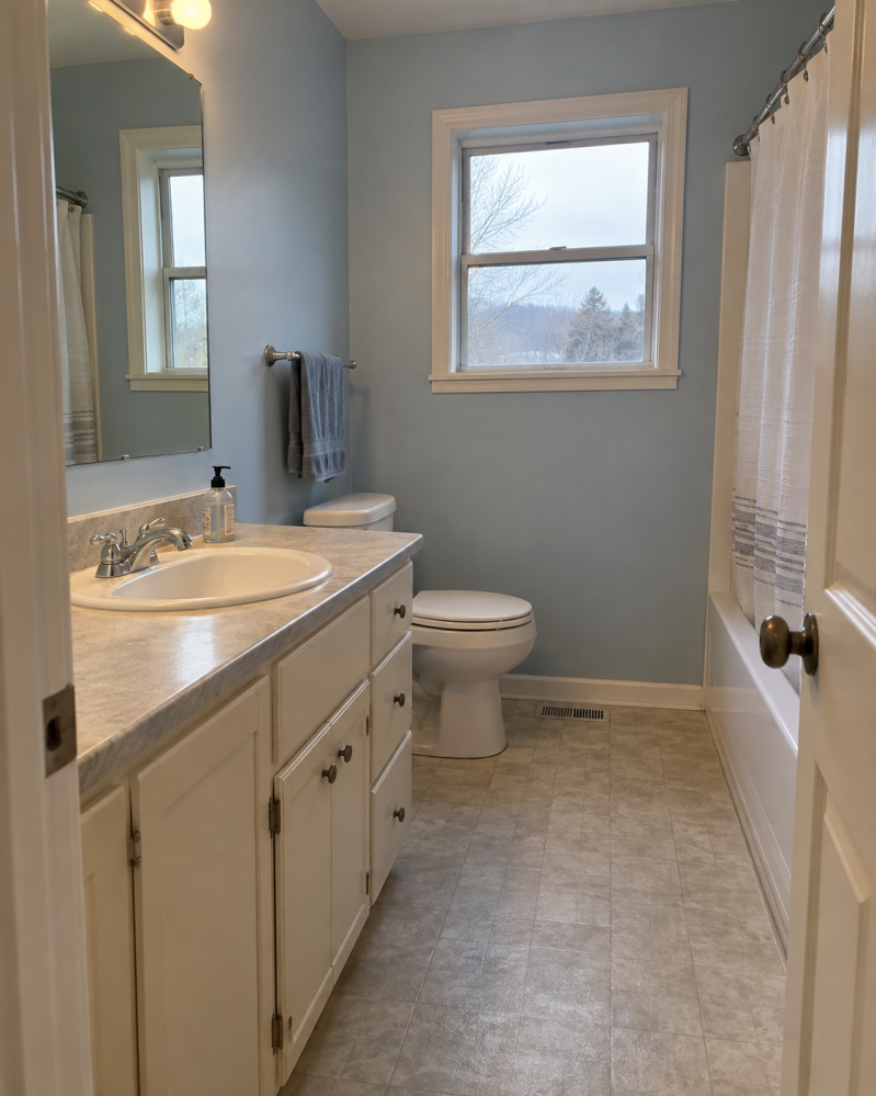 Bathroom walls and trim