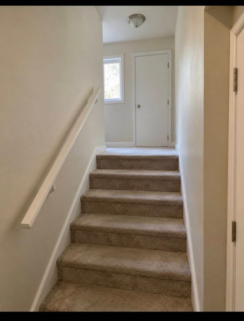 Stairwell walls and trim