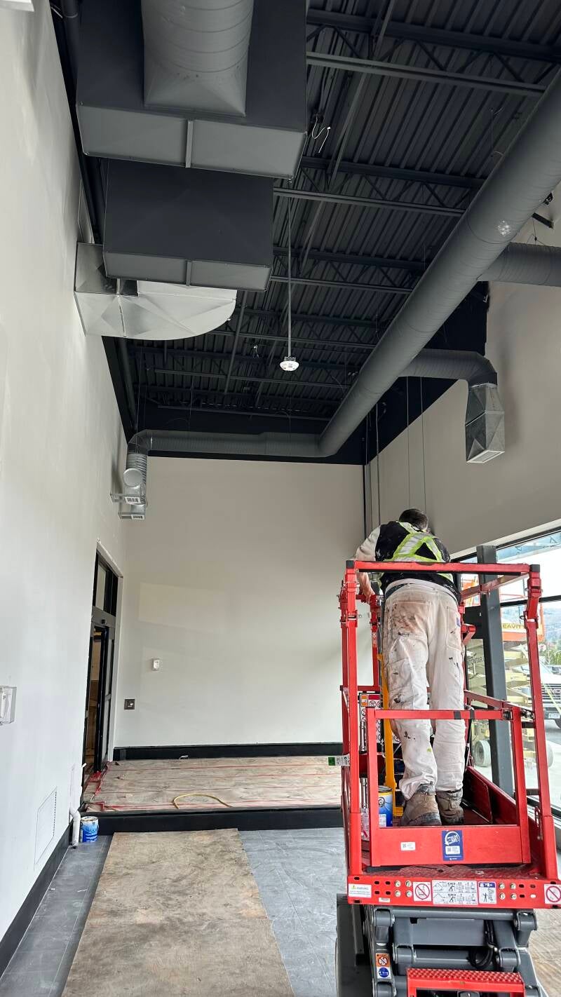 Commercial painting in progress