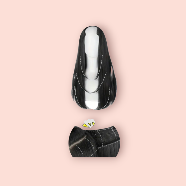 Straight black u shap Clip-in extension