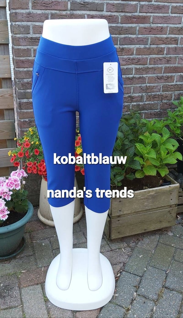 COMFORTBROEKEN DRIEKWART HOOGMODEL kobaltblauw