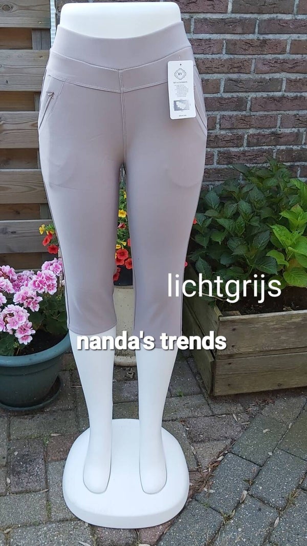 COMFORTBROEKEN DRIEKWART HOOGMODEL lichtgrijs