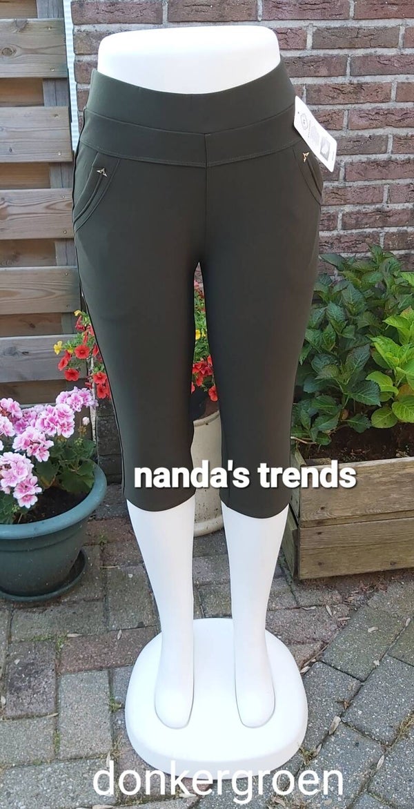 COMFORTBROEKEN DRIEKWART HOOGMODEL groen donkergroen (olive)